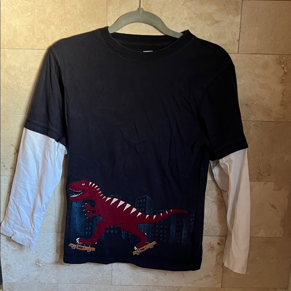Navy Blue Dinosaur Kids Shirt